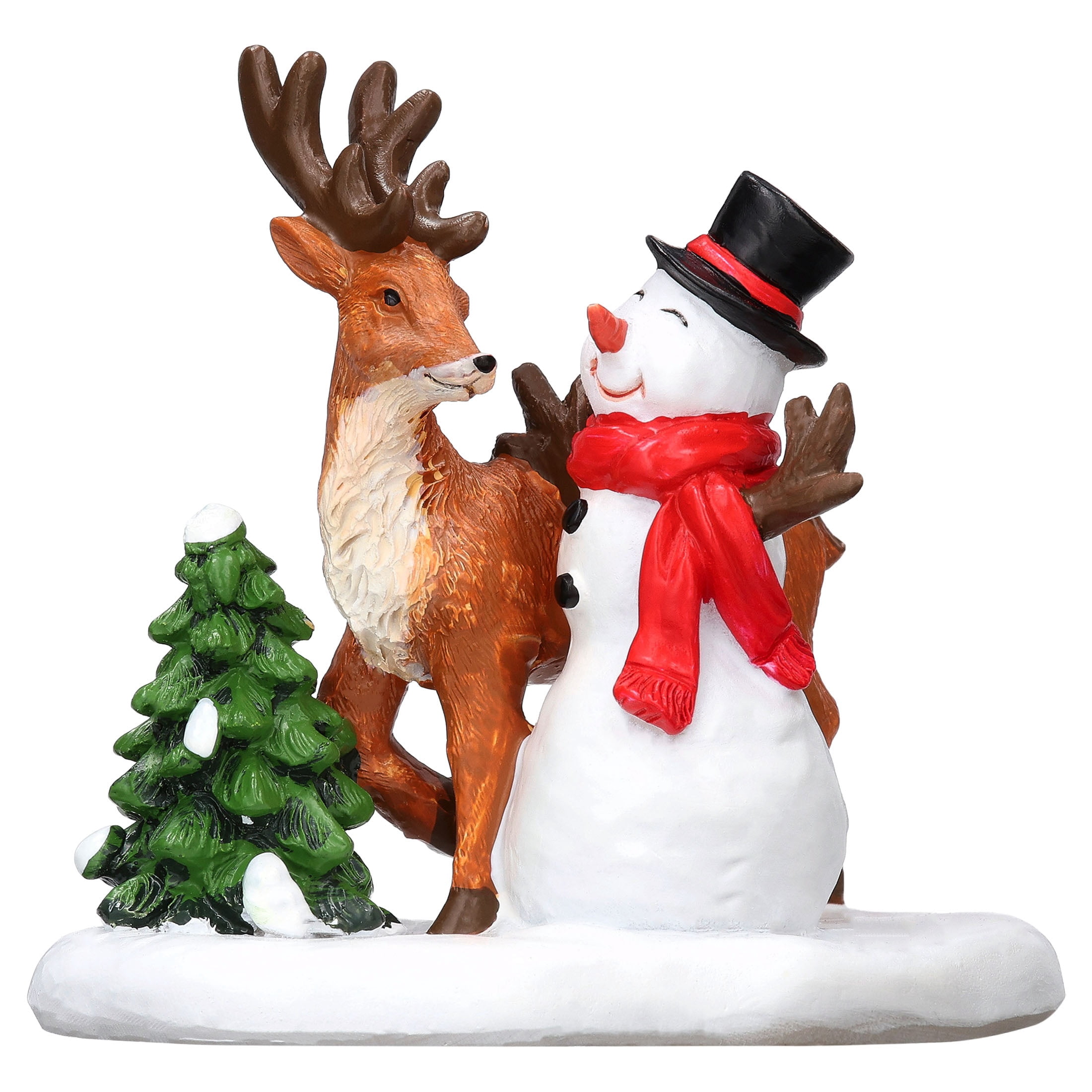 Oh Deer, It's Snowy Christmas Village Decorative Figurine, Multicolor, 4", by Holiday Time