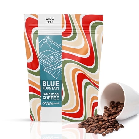 OH HEY BRANDS Jamaican Blue Mountain Whole Bean Coffee, 12 oz, Medium Roast, 100% Certified, Silky Chocolate & Citrus Notes