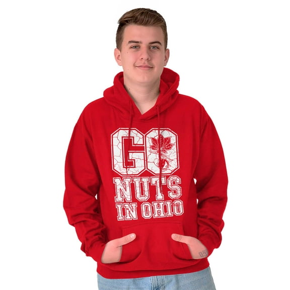 OH Ohio Pride Locals Go Nuts Funny Unisex Plus Fleece Graphic Hoodie Brisco Brands 3X