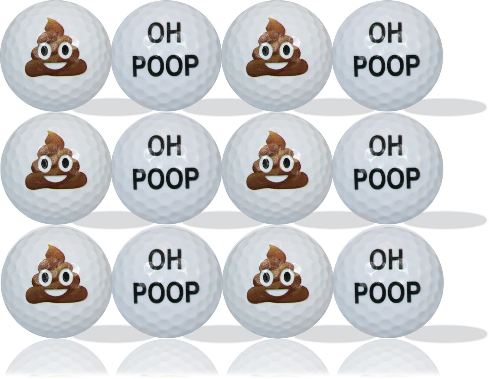 OH POOP Golf Balls 12 Pack - Walmart Business Supplies