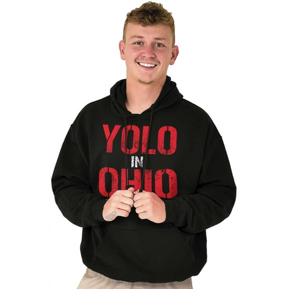 OH Pride YOLO in Ohio Souvenir Unisex Plus Fleece Graphic Hoodie Brisco Brands 3X