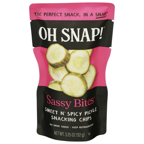 OH SNAP! Sassy Bites, Sweet and Spicy Pickle Snack Pack, Keto-Friendly, 3.25 oz.