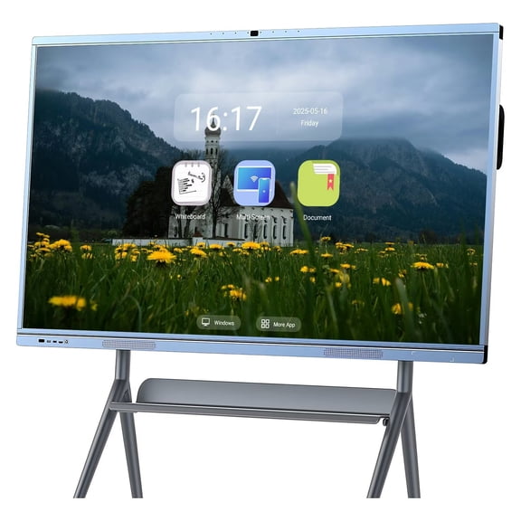 OH Smart Board 65 inch Interactive Whiteboard Pro Reverse Control IR Touch Rotatable 4K Monitor Wireless 5G/WiFi Connectivity for Digital Signage, School & Conferences(Wall-Mounted)
