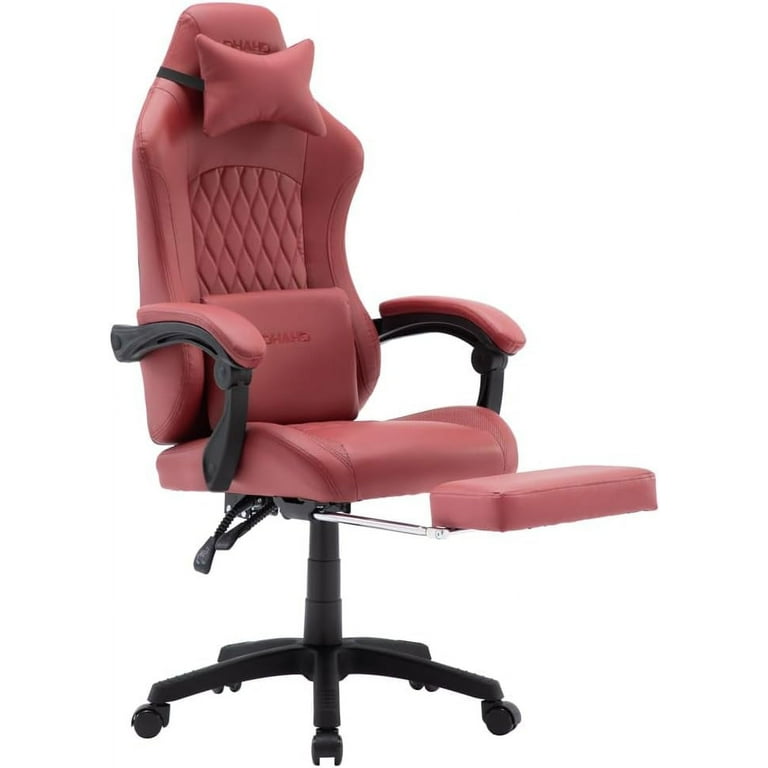 OHAHO Gaming Chair Computer Chair with Footrest and Lumbar Support Height Adjustable Game Chair with 360 Swivel Seat and Headrest and for Office or