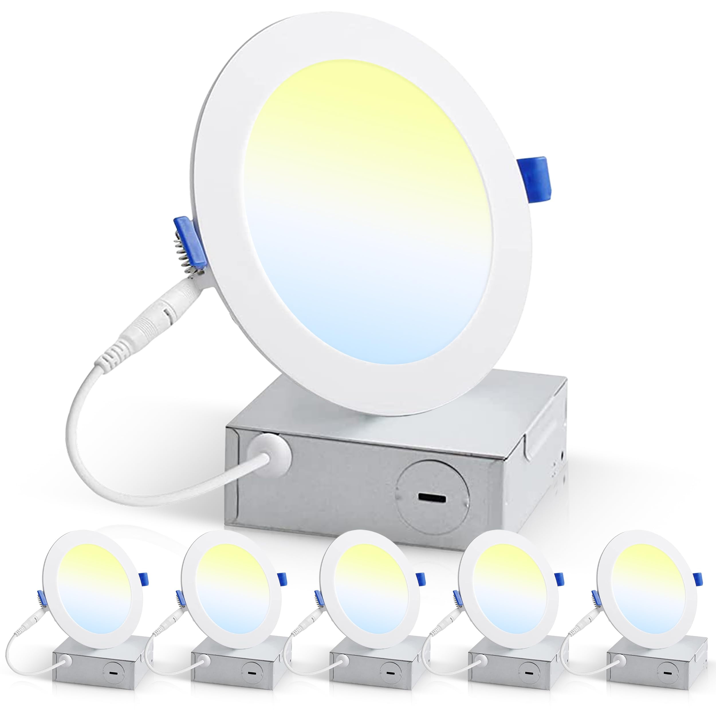 OHBULBS 6 Inch Ultra-Thin LED Recessed Light with Box (6 Pack) Dimmable ...