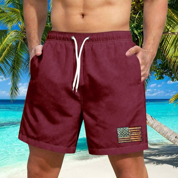 OHGOD Big Mens Shorts, Short for Mens, Mens Lightweight Shorts, 1 * Man Shorts - Wine - XL