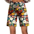 thumbnail image 1 of OHGOD Hawaiian Print Shorts Women - Gym Shorts for Women - Wide Leg Shorts for Women - Shorts for Women - Relaxed Fit Retro Floral Print Casual Shorts with Wide Legs for Women - Green - XL, 1 of 5