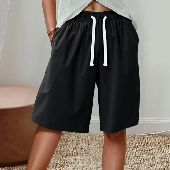 OHGOD High Waisted Shorts Women, Womens Athletic Shorts Pack, Athletic Works Shorts Women, Women's Summer Shorts - Breezy Ice Silk Quick-Dry Sweat Shorts for a Cool Summer Day - BR - L