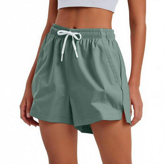OHGOD Knit Shorts Women - Lounge Sets for Women - Loose Shorts for Women - Terry Shorts Women - Mint Green - S