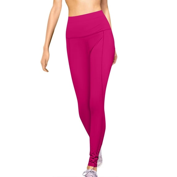OHGOD Leggings For Women Tummy Control Butt Lifting,Butt Lifting Legging,Women's Hip-lifting High Waist Tight Fitness Seamless Yoga Pants Running Sports Fitness PantsHot Pink,M