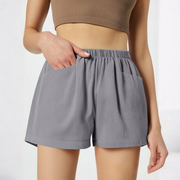 OHGOD Sweat Pants Shorts Women - Women Comfy Shorts - Soft Shorts - Shorts Cotton Women - Gray - L