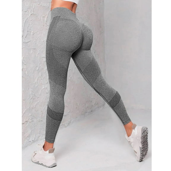 OHGOD Women Tights and Leggings - Womens Leggings No Front Seam - Seamless Leggings for Women Tummy Control - Yoga Pants for Women - Yoga Oants - Gray - L