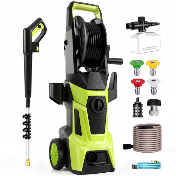 OHHANI Electric Pressure Washer, 2030 PSI 2.4 GPM, GFCI Plug, 4 Nozzles, Foam Cannon, for Car, Driveway and Patio Cleaning