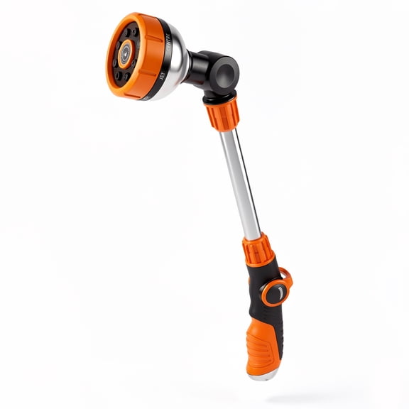 OHHANI Metal Watering Wand with 8 Spray Patterns Thumb Control, 180° Adjustable Nozzle, for Watering Hanging Baskets, Shrubs, and Car Washing
