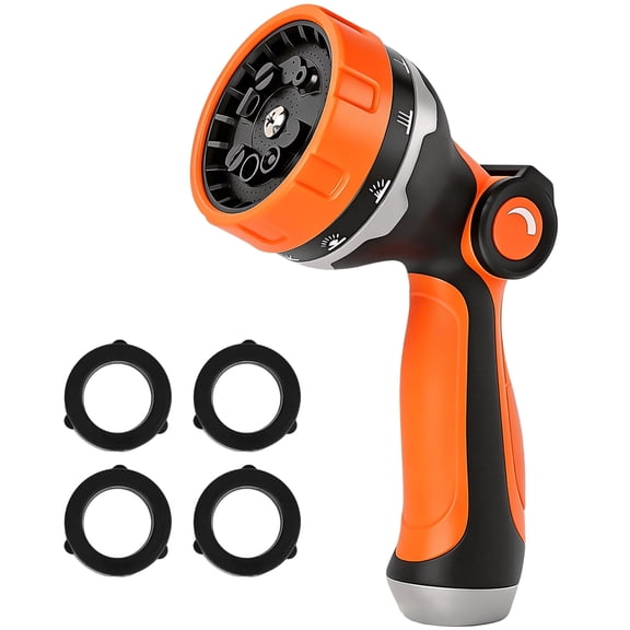 OHHANI Hose Nozzle with 10 Spray Patterns, Thumb Control High, Pressure Garden Hose Nozzle for Car Washing, Watering Plants and Lawns