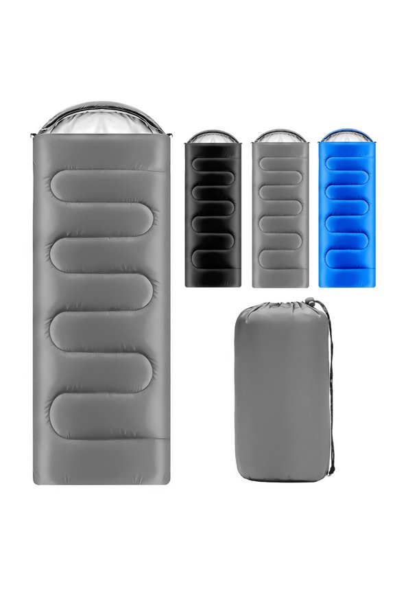 Sleeping Bag for Adults Lightweight Backpacking, Comfort 40°F to 77°F, 87" x 30" Suitable for Camping, Hiking, Travel, Gray