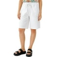 thumbnail image 1 of OHHSHEEN Women's Comfy Bermuda Shorts - Elastic Drawstring Waist, Utility Pockets, Summer Casual, 1 of 6