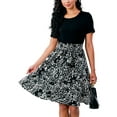 OHHSHEEN Casual Dresses for Women, Summer Loose Floral Midi Dress with Pocket, Short Sleeve A