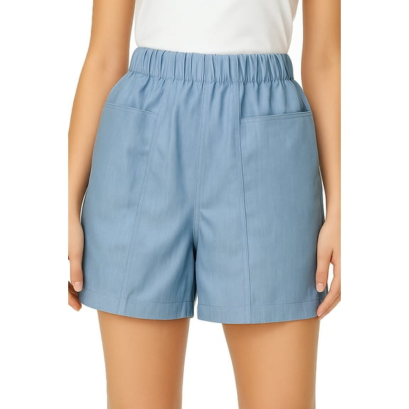 OHHSHEEN Women's Comfy Casual Lightweight Shorts - High-Waist Lounge Shorts with Pockets, Soft Summer Shorts with Elastic Waist