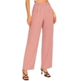 thumbnail image 1 of OHHSHEEN Black Wide Leg Pants for Women with Pockets, Comfy Work Pants Women with Elastic Waist, High Waist Black Pants Women, 1 of 5