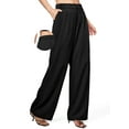 thumbnail image 1 of OHHSHEEN Women's Satin Pants, Wide Leg Pants Woman, Elastic High Waist Pants for Women Work, Casual Party Trousers, 1 of 6