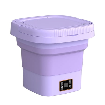 OHHSUN Portable Washing Machine, Digital Display Mini Washing Machine 9L High Capacity Foldable Washer. Suitable For Cleaning Underwear, Baby Clothes, Purple