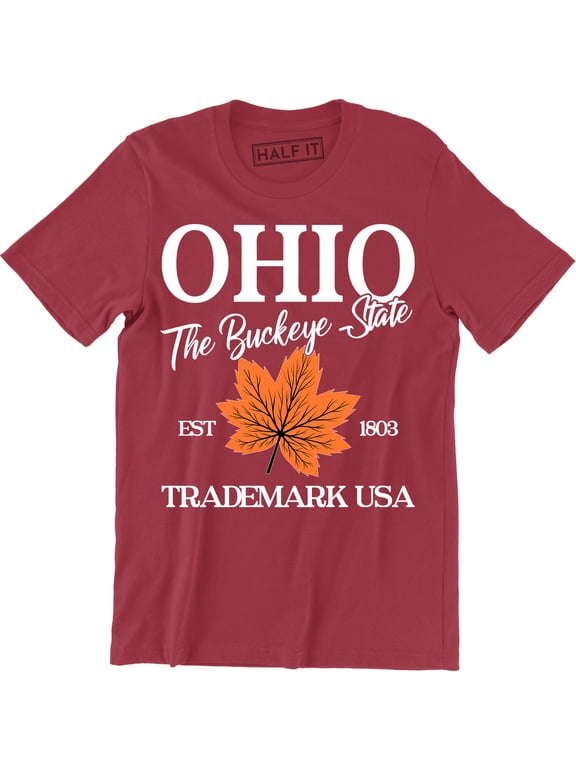 OHIO The Buckeye State Trademark Usa Souvenir Destination Location Tee Shirt