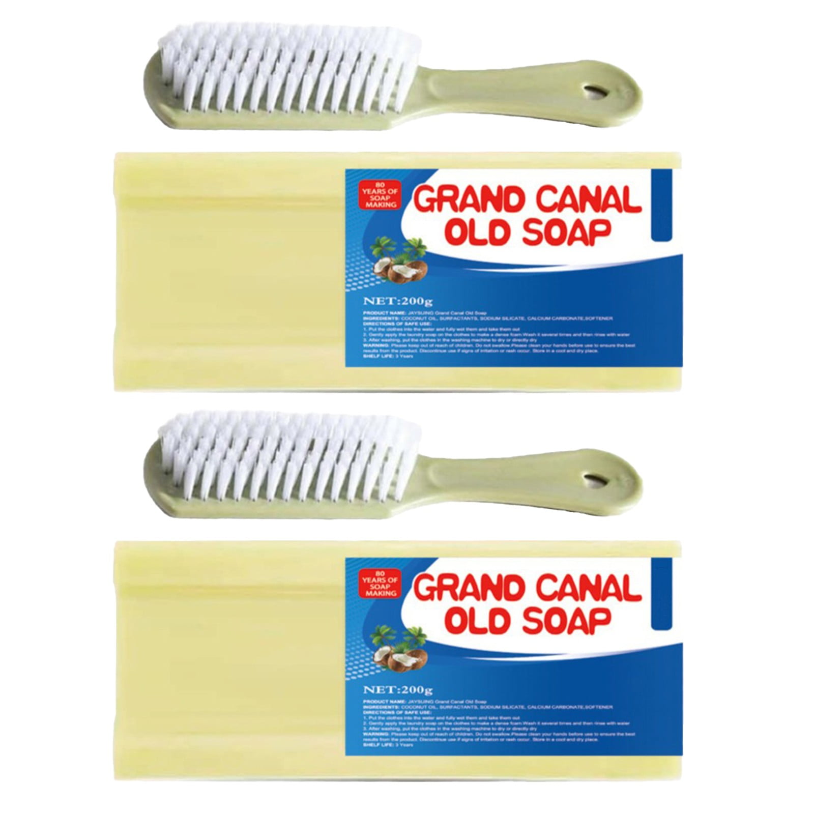 OHLBIS Canal Soap Canal Old Soap With Brush Canal Soap Bar For Stains Underwear Cleaning Soap And Clothes Removing Soap
