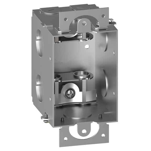 OHLECTRIC 2-1/2" Deep Gangable Switch Box with BX/MC Cable Clamp  Galvanized Steel  1/2 & 3/4 Knockouts  for Residential & Commercial Use