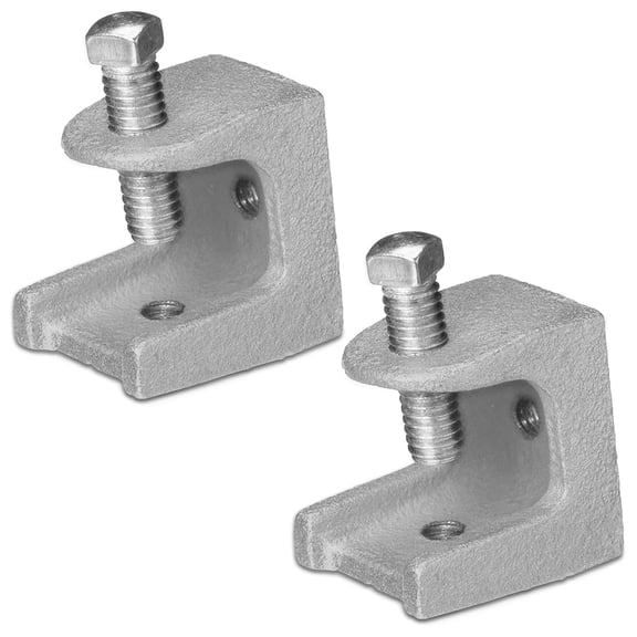OHLECTRIC 2-Pack - Malleable Iron Rod Support Beam Clamp – Zinc Plated for Corrosion Resistance – 7/8" Jaw Opening – Supports 1/2”-13 Set Screws & 3/8”-16 Rods – Rated for Up to 300 lbs Load Capacity