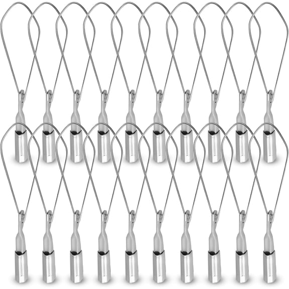 OHLECTRIC 20 Pcs Range 4-1/0 Aluminum Wedge Clamps with Stainless Steel Ball Handle, Cable Loop with Lock for Overhead Aerial Cables