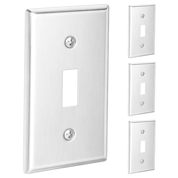 OHLECTRIC 4 Pack - 4x2 Single Gang Rectangle Toggle Switch Outlet Cover, Fire Rated | Ideal for Steel Junction and Device Box Covers for Wiring Connection Protection and Wiring Devices