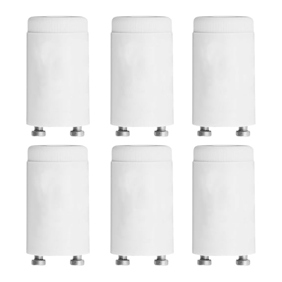 OHLECTRIC 6-Pack Fluorescent Lamp Starters FS-5, RoHS Compliant, Flicker-Free Start, White, for 4W, 6W & 8W Fluorescent Bulbs