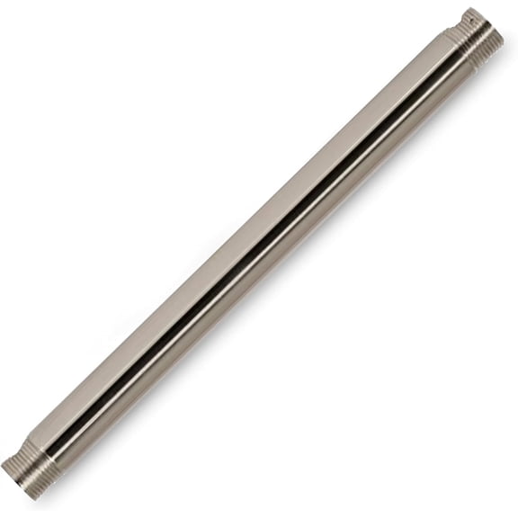 Ohlectric Ceiling Fan Downrod Extension Rod, 12-Inch Length, 3/4-Inch Diameter, Brushed Nickel Finish, Threaded Ends, for High Ceilings
