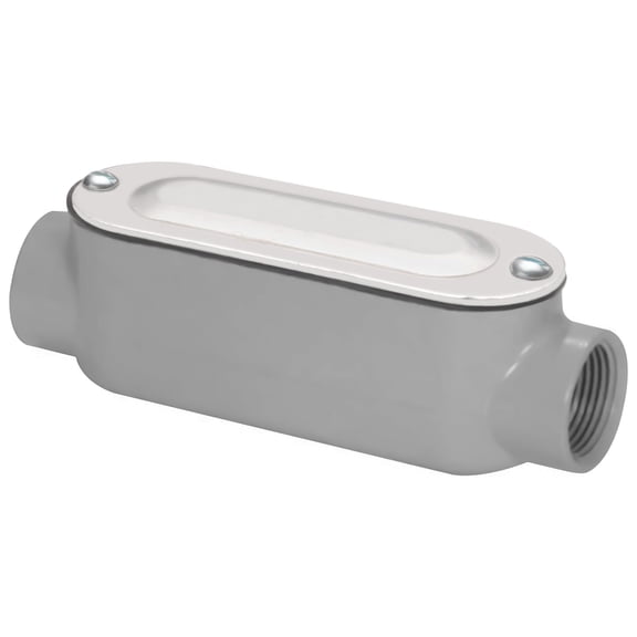 OHLECTRIC Heavy Duty Aluminum Rigid Threaded Conduit Body (C-Type - 1”) Service Entrance Elbow Conduit Bodies, Durable Conduit Fitting, Rustproof, Cover & Gasket Included Conduit Body Fitting