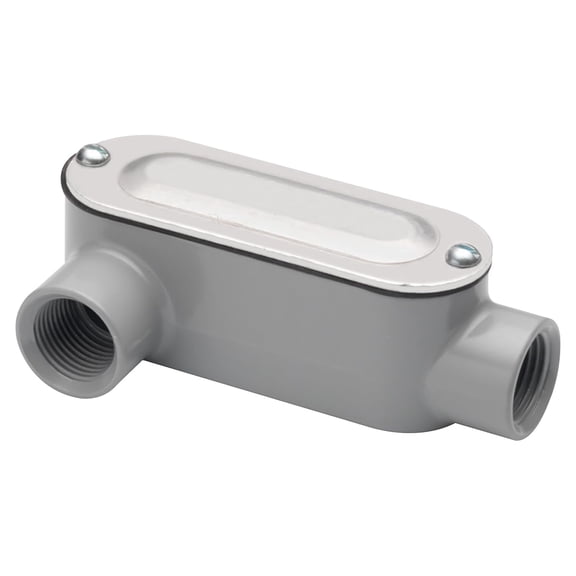 OHLECTRIC Heavy Duty Aluminum Rigid Threaded Conduit Body (LR-Type  1) Service Entrance Elbow Conduit Bodies, Durable Conduit Fitting, Rustproof, Cover & Gasket Included Conduit Body Fitting