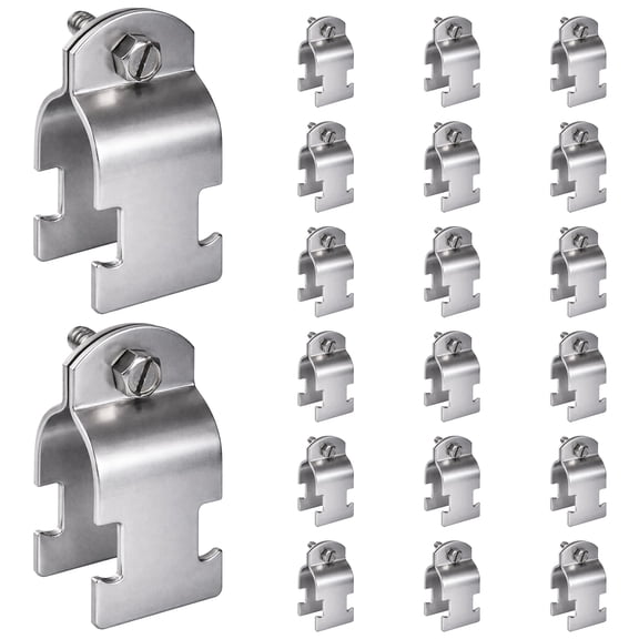 OHLECTRIC Heavy Duty EMT Pipe Universal Strut Clamps (20-Pack) 3/4" Inch Electro Galvanized Steel Conduit Clamp, Bolt & Nut, Strut Channel Support, Rigid Pipe Hanger Bracket EMT, IMC, Rigid Conduit