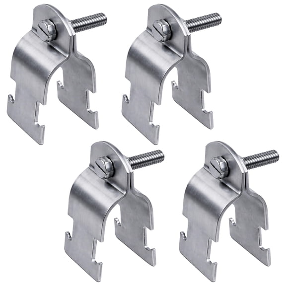 OHLECTRIC Heavy Duty EMT Pipe Universal Strut Clamps (4-Pack) 4" Inch Electro Galvanized Steel Conduit Clamp, Bolt & Nut, Strut Channel Support, Rigid Pipe Hanger Bracket EMT, IMC, Rigid Conduit