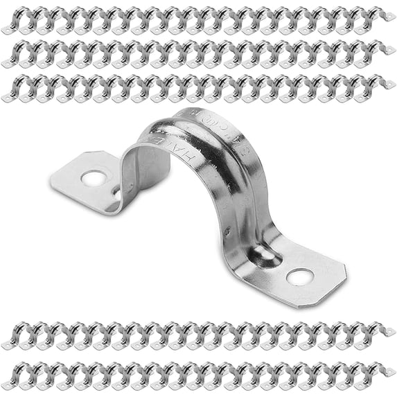 OHLECTRIC Heavy Duty Pipe Strap (100 Pack - ½ Inch) Zinc Plated Steel ...