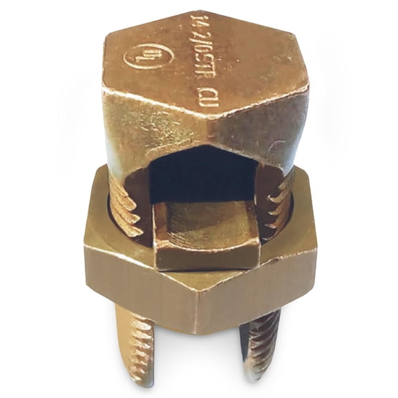 OHLECTRIC Hex Head Split Bolt Connectors, Copper Alloy, 1/0 AWG Wire, Direct Burial High Conductivity, Pack of 2, OL-96061, Electricians & Contractors