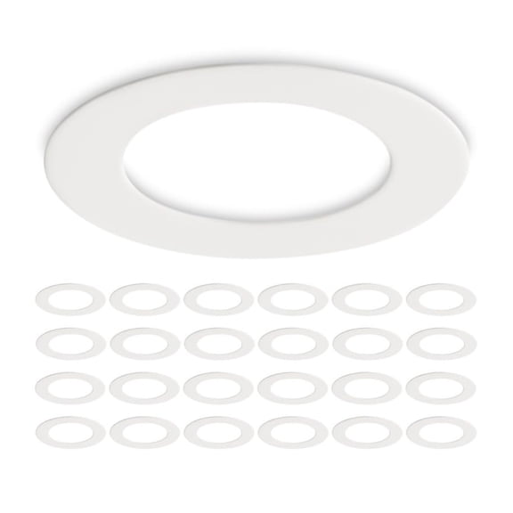 OHLECTRIC Heavy-Duty Metal Goof Rings for 4" Inch Recessed Lights (24-Pack) Can Light Trim Ring Cover for Ceiling & Wall Installations, Covers Ceiling Damage, Oversized Cutouts - ID 4.25" / OD 5.75"
