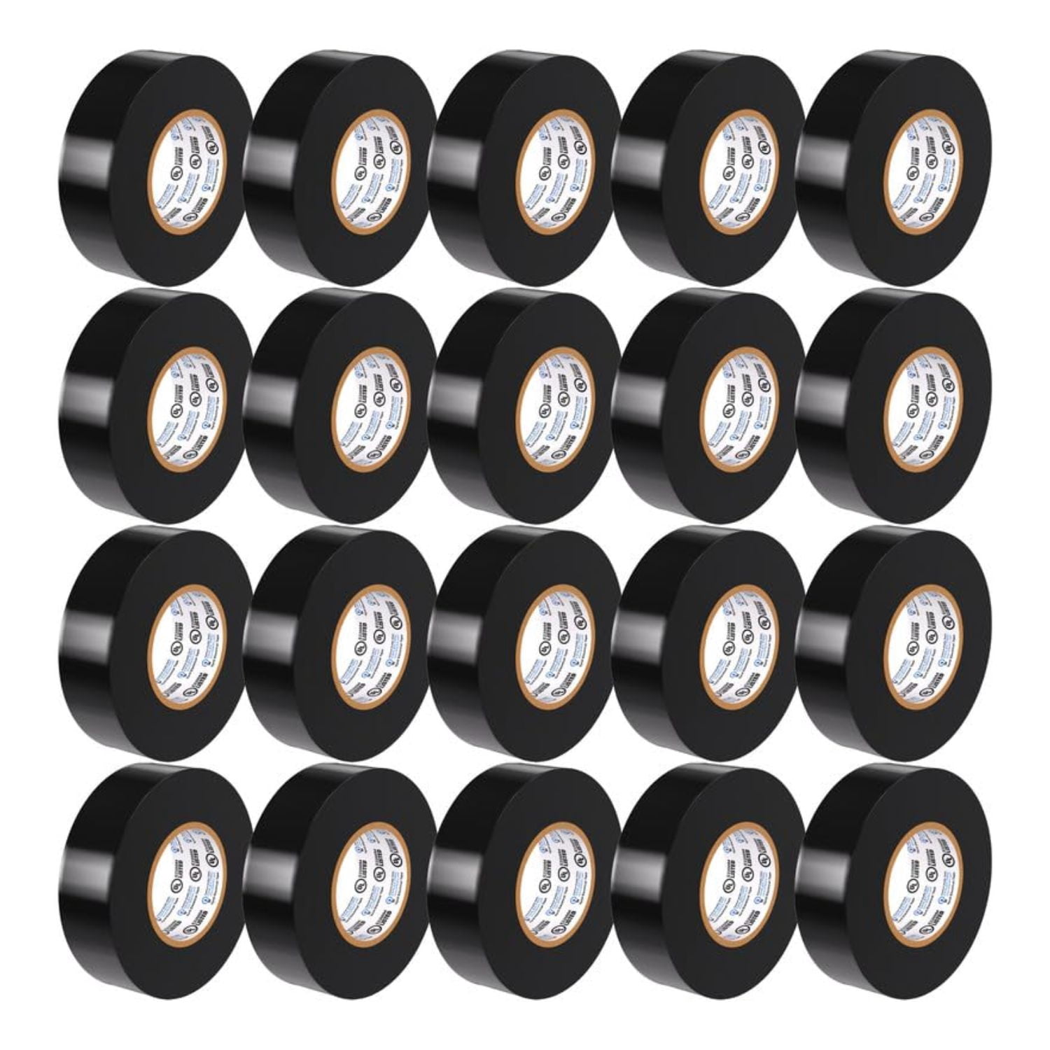 OHLECTRIC Professional Grade Vinyl Electrical Tape (20 Pack) Black - 7 Mil Thick Flame-Retardant, Heat & Weather Resistant 3/4 Inch x 60 Feet | Ideal for Contractors & Electricians
