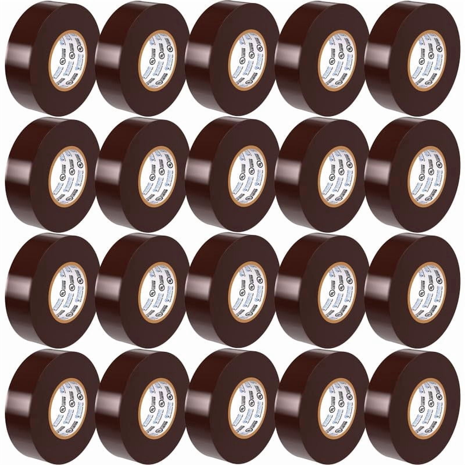 OHLECTRIC Professional Grade Vinyl Electrical Tape (20 Pack) Brown - 7 Mil Thick Flame-Retardant, Heat & Weather Resistant 3/4 Inch x 60 Feet | Ideal for Contractors & Electricians