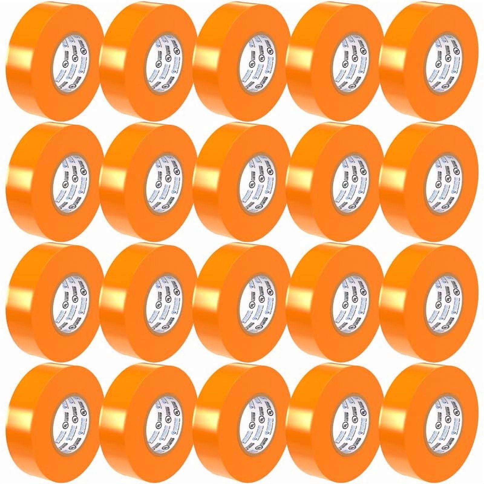 OHLECTRIC Professional Grade Vinyl Electrical Tape (20 Pack) Orange - 7 Mil Thick Flame-Retardant, Heat & Weather Resistant 3/4 Inch x 60 Feet | Ideal for Contractors & Electricians