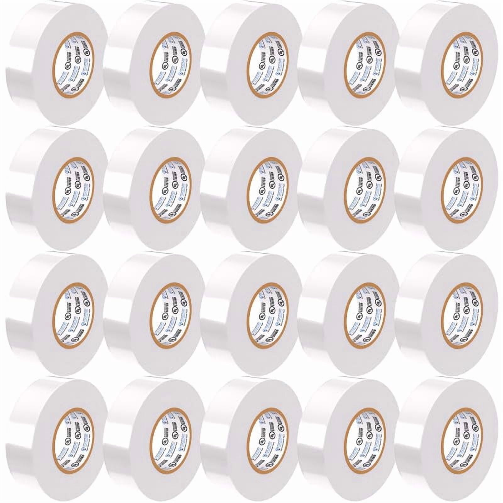 OHLECTRIC Professional Grade Vinyl Electrical Tape (20 Pack) White - 7 Mil Thick Flame-Retardant, Heat & Weather Resistant 3/4 Inch x 60 Feet | Ideal for Contractors & Electricians