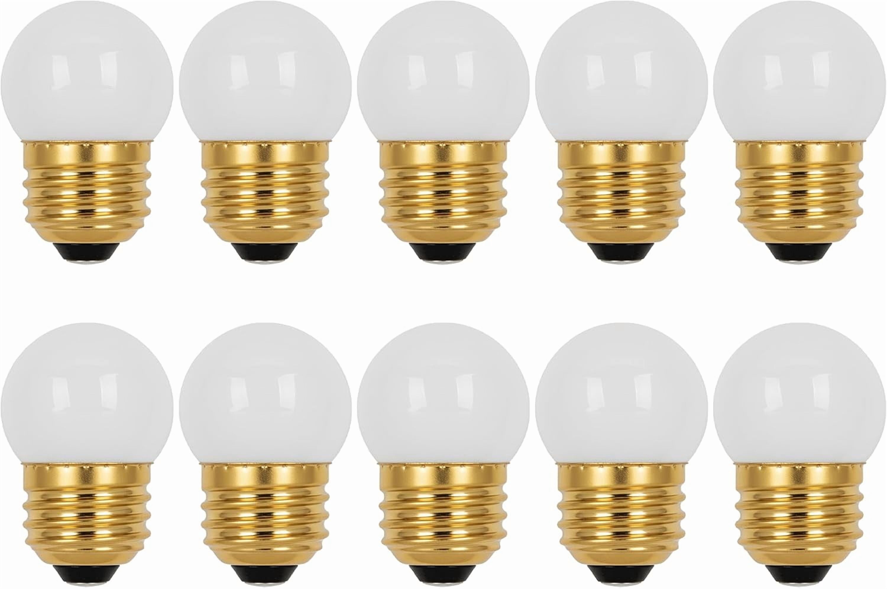 OHLECTRIC 10-Pack S11 Ceramic Night Light Bulbs, Dimmable 7.5W E26 Base, 2700K Warm White, 40 Lumens for Home Lighting