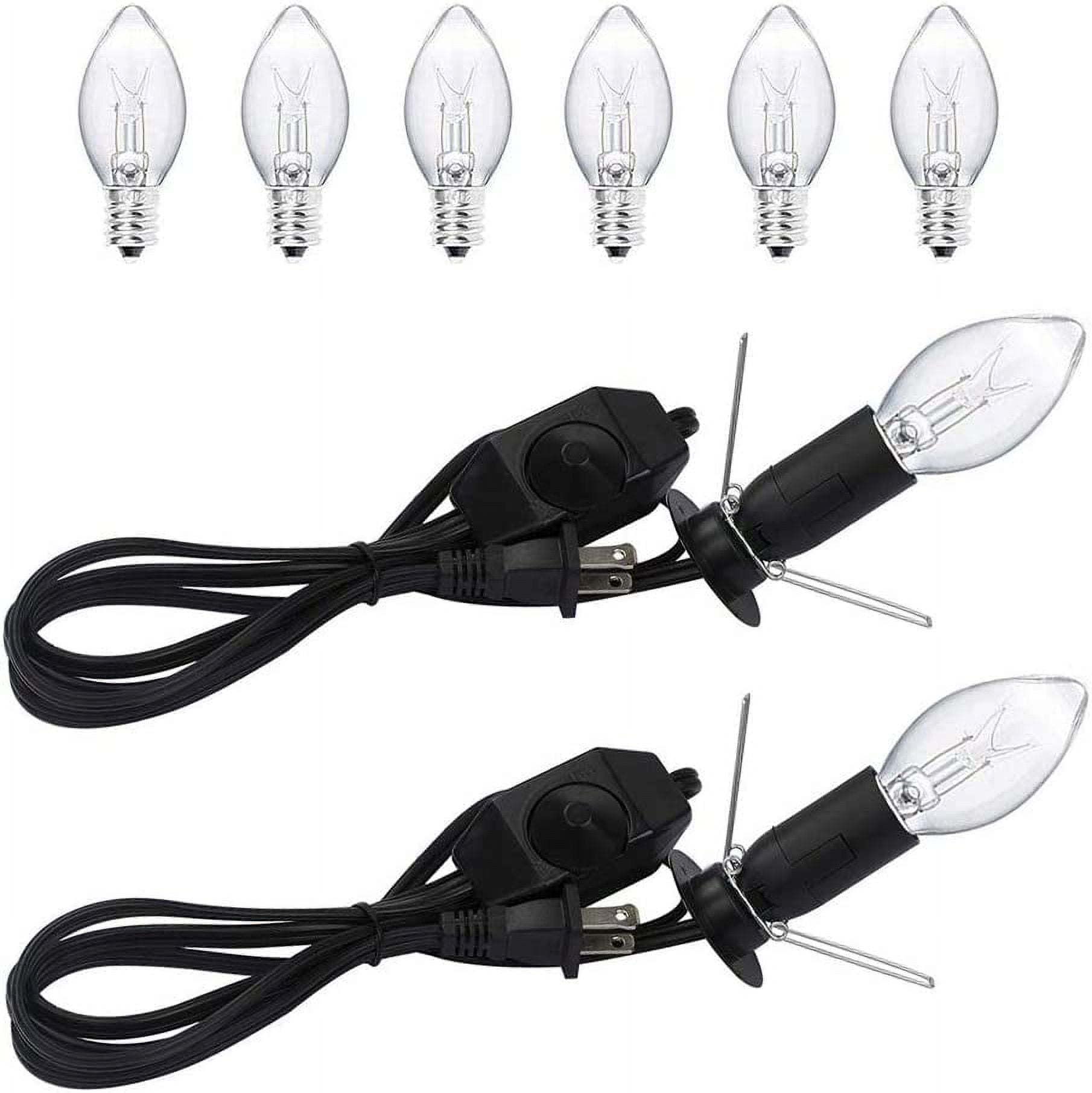 OHLGT 2Pack Salt Lamp Cord Replacement with Dimmer Switch 5 feet Lamp