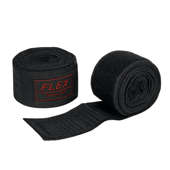 OHMY FIT Flex Boxing Hand Wraps - 236 Inch/6M Extra Long for Premium Protection and Ultimate Performance (Black)