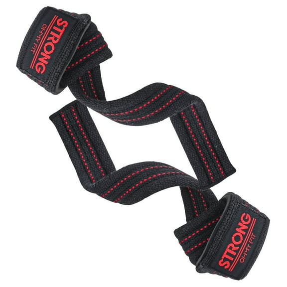 OHMY FIT Padded Cotton Power Lifting Straps for Weightlifting, Deadlifting, Powerlifting, and Strength Training. Strong Wrist Straps for Men and Women.