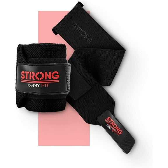OHMY FIT Strong Men’s Wrist Wrap, Heavy Duty Weightlifting Wrist Wrap, No Thumb Loop, Black